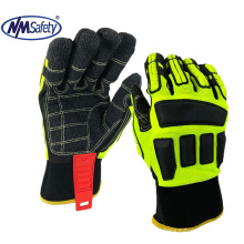 NMsafety Mechanics glove synthetic &PVC fabric on palm, TPR back, anti impact glove